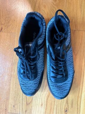 Mens Black Bowling Lace-Up Sneakers